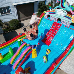 Château gonflable Douerfei <span class=keywords><strong>Dreamland</strong></span> Unicorn, prix de gros, écologique, avec plusieurs toboggans, combo pour aire de jeux extérieure pour enfants - Product Image 6