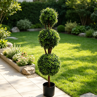 En gros, Arbre topiaire artificiel à trois sphères en pot, en buis synthétique, pour extérieur, jardin, patio, villa, remise de diplôme