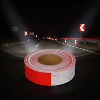 CEC104R 3Hao Ruban réfléchissant adhésif déchirable de haute intensité rouge, blanc et jaune pour autocollant de camion