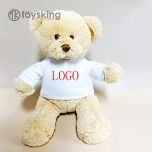 TK özelleştirilmiş Logo çocuk peluş T-shirt toptan hediyeler ile oyuncak ayı 12 inç oyuncak ayı dolması bebekler