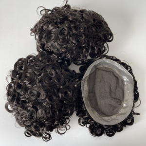 ท็อปเปอร์ผมแท้แบบลอนคลื่นหลวม 19 มม. ทำจากผมอินเดีย ยี่ห้อ French Lace PU  สีดำสนิท สำหรับผู้ชาย - Product Image 6
