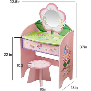 Ensemble de vanité pour enfants avec grand tiroir miroir tabouret beauté maquillage table et chaise autres meubles pour enfants - Product Image 5