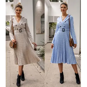 Chinese New Arrival Summer Women clothes new dress plaid designs with waistband half sleeve ladies dress