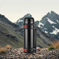 Grand flacon isotherme de 2 litres en acier inoxydable de 2500ml avec poignée et couvercle pour l'extérieur.