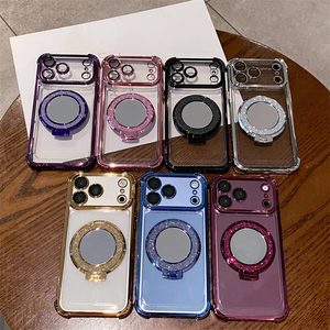 เคสโทรศัพท์แบบมีวงแหวนติดกระจกกลิตเตอร์หรูหราสำหรับ iPhone 18Pro Max 17 Air 16 15 Plus 14 13 12 11 พร้อมฝาครอบชุบเคลือบ - Product Image 1
