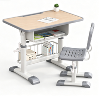 Table d'étudiant réglable en hauteur de qualité supérieure, cadre manuel, table et chaise pour établissement scolaire, directement de l'usine