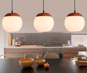 Đèn LED Treo Bằng Gỗ Bán Chạy Với Bóng Kính Màu Trắng Cho Phòng Bếp Đèn Treo Trang Trí Phòng Ngủ - Product Image 5