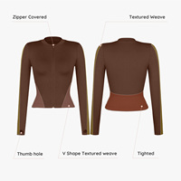 Conjunto Deportivo De Talla Grande De 3 Piezas Con Chaqueta Para Yoga Sin Costuras Para Gimnasio Y Fitness Realzador De Cadera Para Mujer