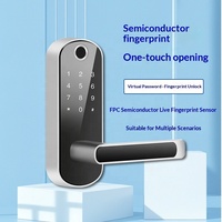 Cerradura Inteligente para Puerta de Madera de Una Sola Lengüeta RF-086 Tuya con Huella Dactilar y Código, Tarjeta de Memoria, Wi-Fi, Reemplazo Universal de Cerradura de Bola
