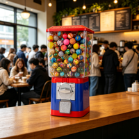 Vente Flash Distributeur Automatique de Jouets en Capsules à Monnayeur, Corps en Acrylique, Facile à Utiliser, Capacité de 150-200 Pièces, Garantie 1 An