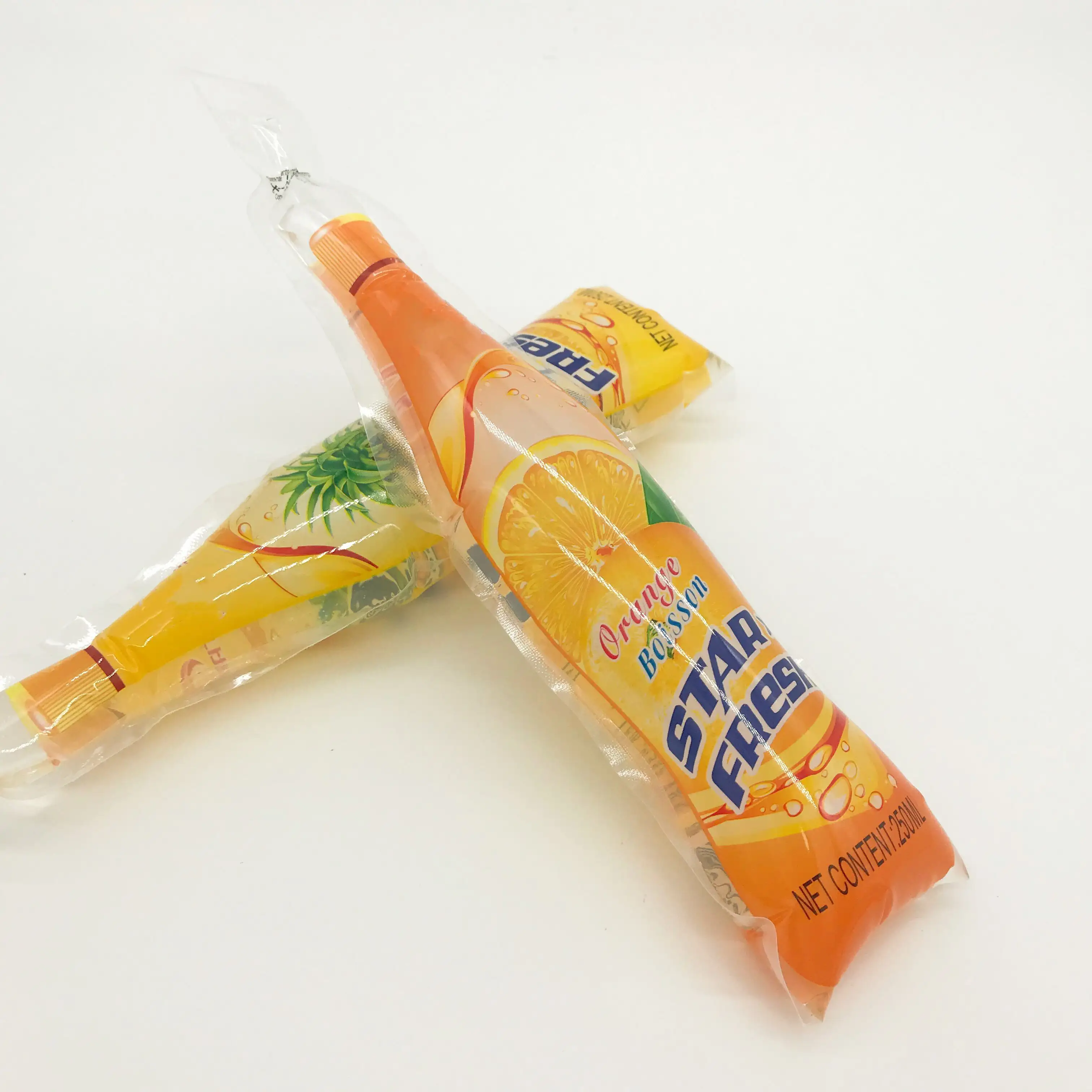 Lebensmittel verpackung Kunststoff verpackungs tasche Getränke beutel Injektion Orangensaft beutel Flaschenform Saft beutel