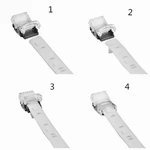 Conector divisor rápido de 4 conductores en forma de 10mm, 24V, bajo voltaje, 4 pines, 15cm, 12V, CC, hembra, rgb, cable de conector de tira led