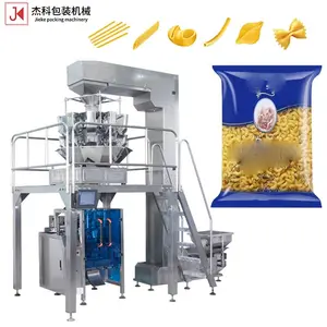 JIEKE Modified atmosphere packing machine pasta macaroni gummy bear candy sweets packaging machinery with multihead weigher