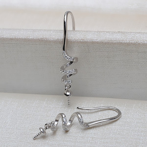 Pendentif d'oreille en argent S925 Wenchi, personnalisable, avec plateau vide pour incrustation, accessoires de bijoux DIY, modèle Chine 15980 - Product Image 3