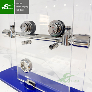Kit de puerta corredera de vidrio sin marco de acero inoxidable 304 de fábrica personalizable Hotel apartamento baño ducha Hardware Barras de agarre - Product Image 3