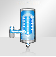 Filtre à eau domestique de cuisine écologique en acier inoxydable 304 de haute qualité avec charbon actif, à monter sur robinet, débit de 100 GPD