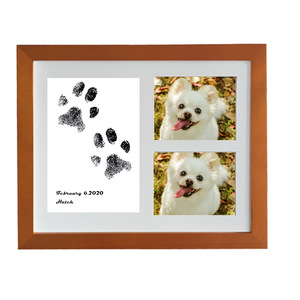 Cadre photo commémoratif personnalisable en bois noir avec empreinte de patte d'animal, impression UV à encre propre, kit d'impression, vente chaude 2023 - Product Image 3