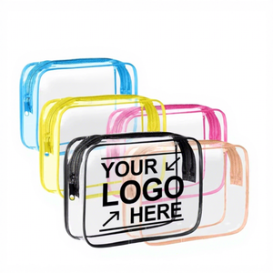 Bolsa de Cosméticos de Viaje de PVC de Gran Capacidad con Logotipo Personalizado, Bolsa de Almacenamiento de Maquillaje Portátil con Cierres, Bolsas de Aseo Transparentes - Product Image 3