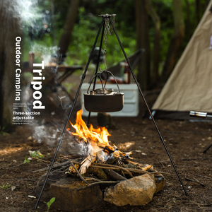 Support de cuisson portable en alliage d'aluminium pour <span class=keywords><strong>camping</strong></span>, trépied de feu de camp, support de pot suspendu extérieur, support de cuisson sauvage pour pique-nique - Product Image 2