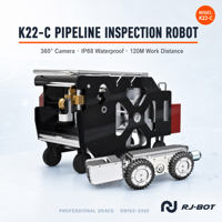 Robot caméra d'inspection des canalisations d'égout RJ-BOT K22-C avec rotation à 360 degrés, étanche IP68, avec système de rapport