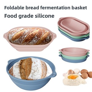 Cestas redondas <span class=keywords><strong>de</strong></span> silicona para fermentación <span class=keywords><strong>de</strong></span> pan, suministros para hornear pan <span class=keywords><strong>de</strong></span> masa madre, cestas para fermentar pan <span class=keywords><strong>de</strong></span> masa madre - Product Image 2