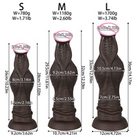 Dildo Grande y Grueso con Textura de Espinas, Fácil de Usar para Orgasmos, Juguete Sexual para Parejas, Diseño Realista de Animal, Dildo Negro Extra Grande