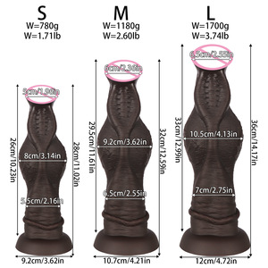 Dildo Grande y Grueso con Textura de Espinas, Fácil de Usar para Orgasmos, Juguete Sexual para Parejas, Diseño Realista de Animal, Dildo Negro Extra Grande - Product Image 6