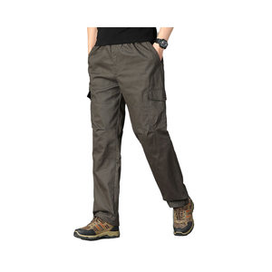 Logo personalizzato Casual da esterno <span class=keywords><strong>pantaloni</strong></span> <span class=keywords><strong>Cargo</strong></span> in velluto a coste per uomo piatte a metà rialzo chiusura con coulisse di grandi dimensioni a più tasche Multiple - Product Image 4
