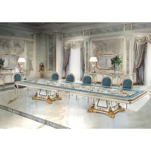 French classical dining room furniture luxury dining room sets Italian wooden dining tables and chairs