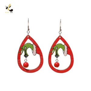 Giáng sinh bông tai cho phụ nữ dễ thương grinch Bông tai Stud Giọt Nước Mắt dangle Bông tai Xmas giáng sinh trang sức Bộ quà tặng