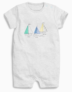 Combinaison bébé unisexe en coton, design tendance 2017, imprimé bateau de dessin animé - Product Image 3