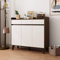 Meuble à chaussures HarmTai 3 tiroirs 3 portes, style scandinave, pour chambre et entrée, avec poignée dissimulée, 5 pieds, écologique, pour couloir