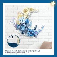 Set de Bloques de Construcción DIY de Ramo de Flores Luna Azul, Plástico ABS, 934 Piezas, Decoración Creativa para Oficina y Hogar, Regalo de Inauguración de Casa