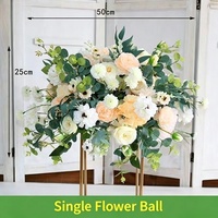 Boules de fleurs artificielles en soie de haute qualité, roses bleues, hortensias, feuilles vertes, durables, arrangements pour centres de table de mariage