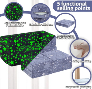 Sáng vải trẻ em chơi sofa sang trọng trẻ em sofa đa mảnh thiết lập dễ thương bé xây dựng khối sofa bán buôn đồ nội thất trẻ em - Product Image 2