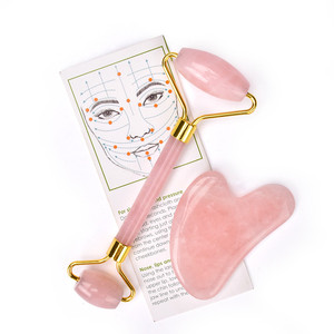 Equipos médicos de la piel belleza, adelgazamiento, masaje de cuarzo rosa jade rodillo para la cara - Product Image 6