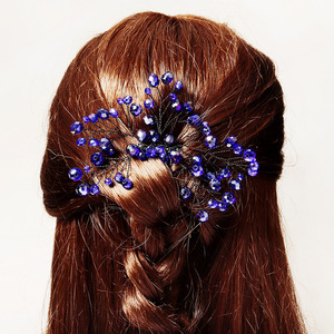 Wedding <strong>Hair</strong> Comb Blue Crystal Bridal <strong>Hair</strong> Accessories for Bride and <strong>Bridesmaids</strong> Wedding <strong>Hair</strong> <strong>Piece</strong> - Product Image 2