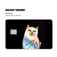 Autocollants holographiques pour cartes bancaires et de crédit, amovibles, imperméables, avec plusieurs designs personnalisés, vente en gros Magic Shark