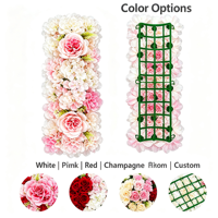 Guirlande de fleurs artificielles en soie pour allée de mariage, chemin de table, toile de fond de banquet, décoration murale et aménagement de lieux de fête