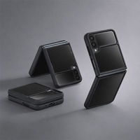 Étui de protection 2-en-1 en TPU+PC de style premium, double couche, avec autocollant concave extérieur anti-chute pour téléphone pliable Z Flip7 Z Flip8