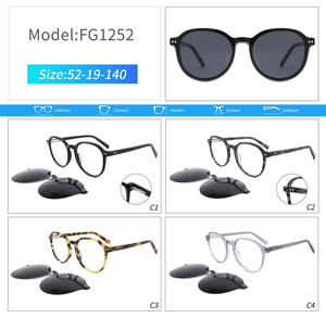 Lunettes <span class=keywords><strong>de</strong></span> soleil à monture en acétate pour femmes 2 en 1 Lunettes <span class=keywords><strong>de</strong></span> soleil rondes à la mode avec lunettes <span class=keywords><strong>de</strong></span> prescription polarisées Tout neuf - Product Image 2