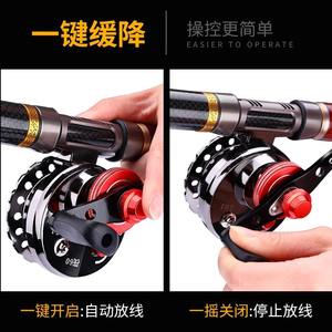 รอกตกปลาแบบหมุน JQWFDLD ตัวเรือนโลหะอะลูมิเนียมอัลลอยด์ ด้ามจับสีแดง รอกตกปลาน้ำแข็ง สำหรับใช้กับคันเบ็ดแบบเรือและสะพาน - Product Image 5