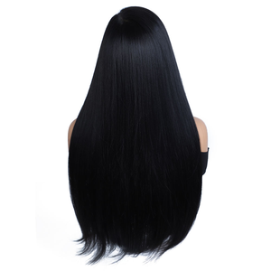 <span class=keywords><strong>Moet</strong></span> Popular Peluca Frontal de Encaje 13*6 Pre-arrancada, Ajustable, de 24 Pulgadas, Cabello Liso Chino Negro Azabache, 180% de Densidad, con Encaje Transparente - Product Image 4