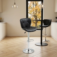 Chaise de bar pivotante réglable en métal chromé blanc, avec repose-pieds, de haute qualité, moderne, pour salle à manger, bar à domicile, salon