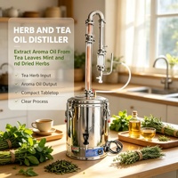Kit d'Appareil de Distillation en Acier Inoxydable, Extracteur Portable pour Usage Domestique, pour l'Extraction d'Huiles Essentielles d'Herbes et de Fleurs