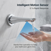 Robinet de lavabo mural sans contact en laiton avec capteur, mitigeur d'eau monotrou, robinet de lavabo automatique moderne pour salle de bain, utilisation durable