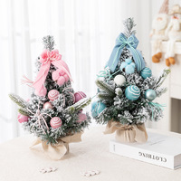 30cm 40cm Beflockter Zedernholz-Weihnachtsbaum in Rosa, Blau, Rot, Gold für Schlafzimmer, Büro, Feiertagsdekoration, Geschenk