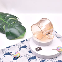 Verre à whisky en verre pétales de fleurs de style japonais en gros, mini-tasse à vin et petite tasse à café pour spiritueux