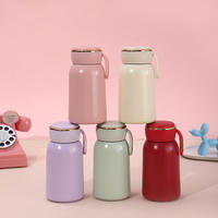 Tasse à café isotherme portable personnalisée en acier inoxydable à double paroi, petite bouteille d'eau thermique isolée avec sangle de transport pour étudiants et bureau