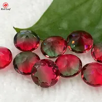 Redleaf Perhiasan Multi Warna Bentuk Bulat Sintetis Semangka Batu Turmalin Dekorasi Batu Permata Kaca